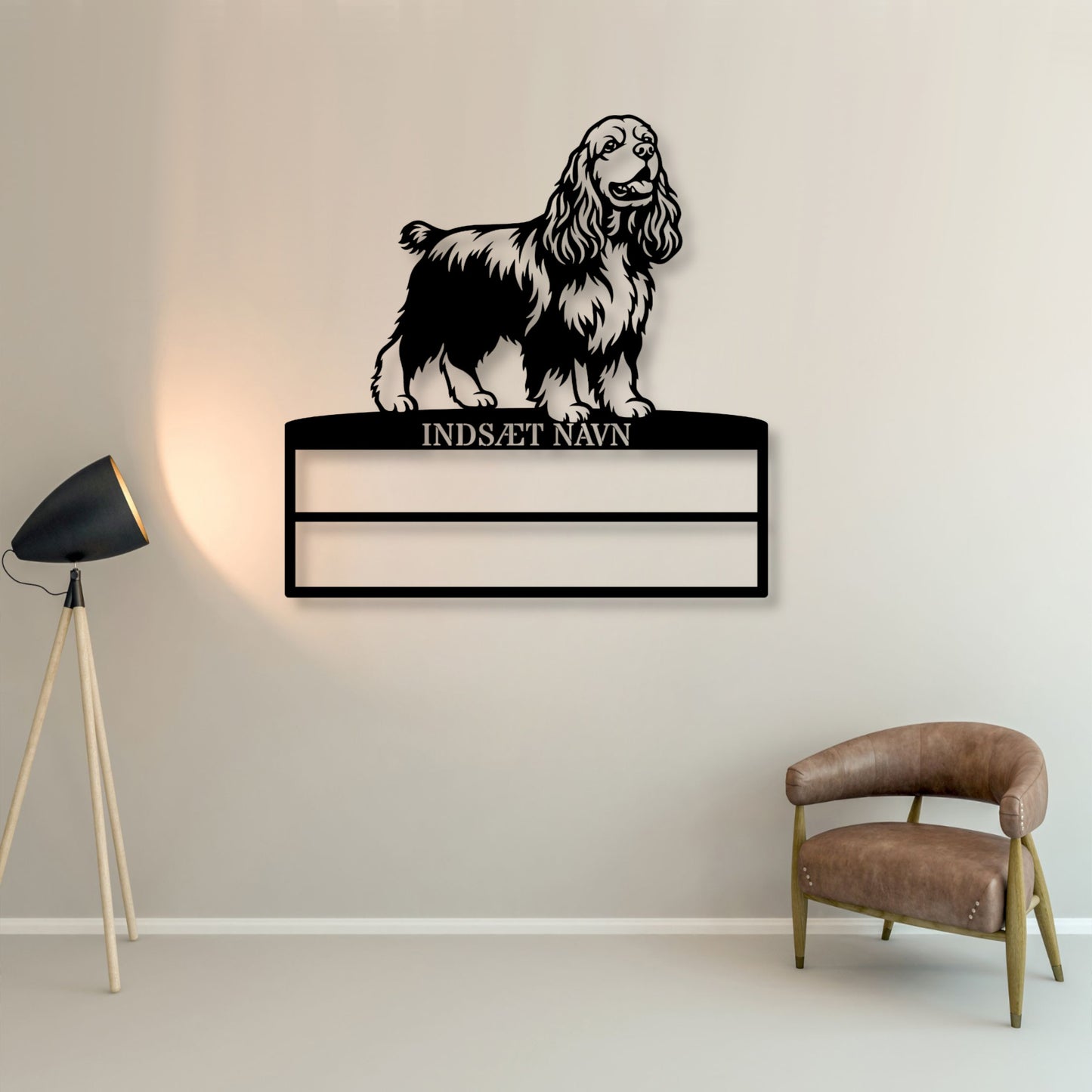 Personlig Amerikansk cocker spaniel metal navneskilt til rosetter