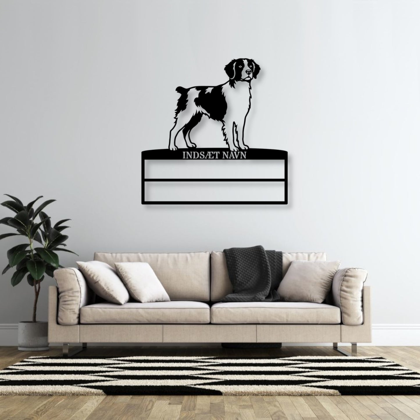 Personlig Breton metal navneskilt til rosetter. Unik hundechampion display