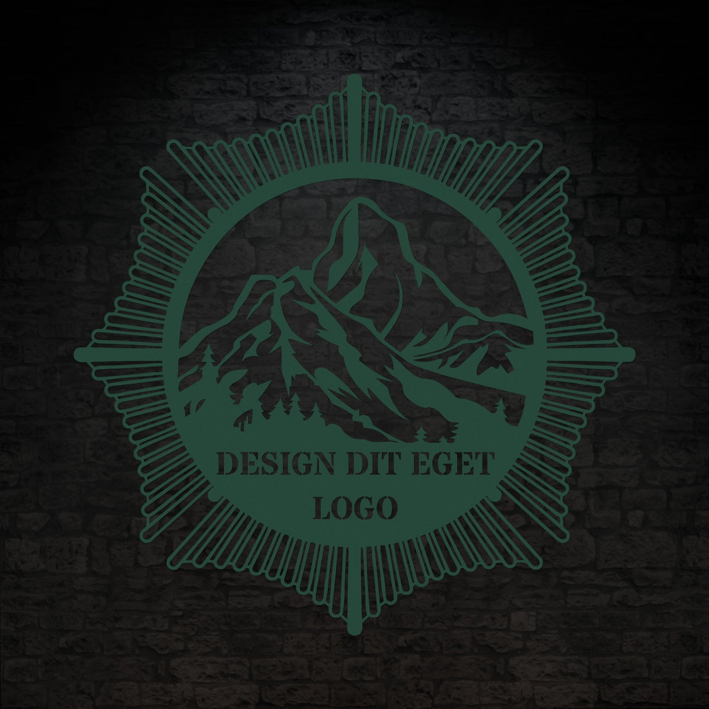 Design dit eget metalskilt i grøn med personlig tekst eller navn