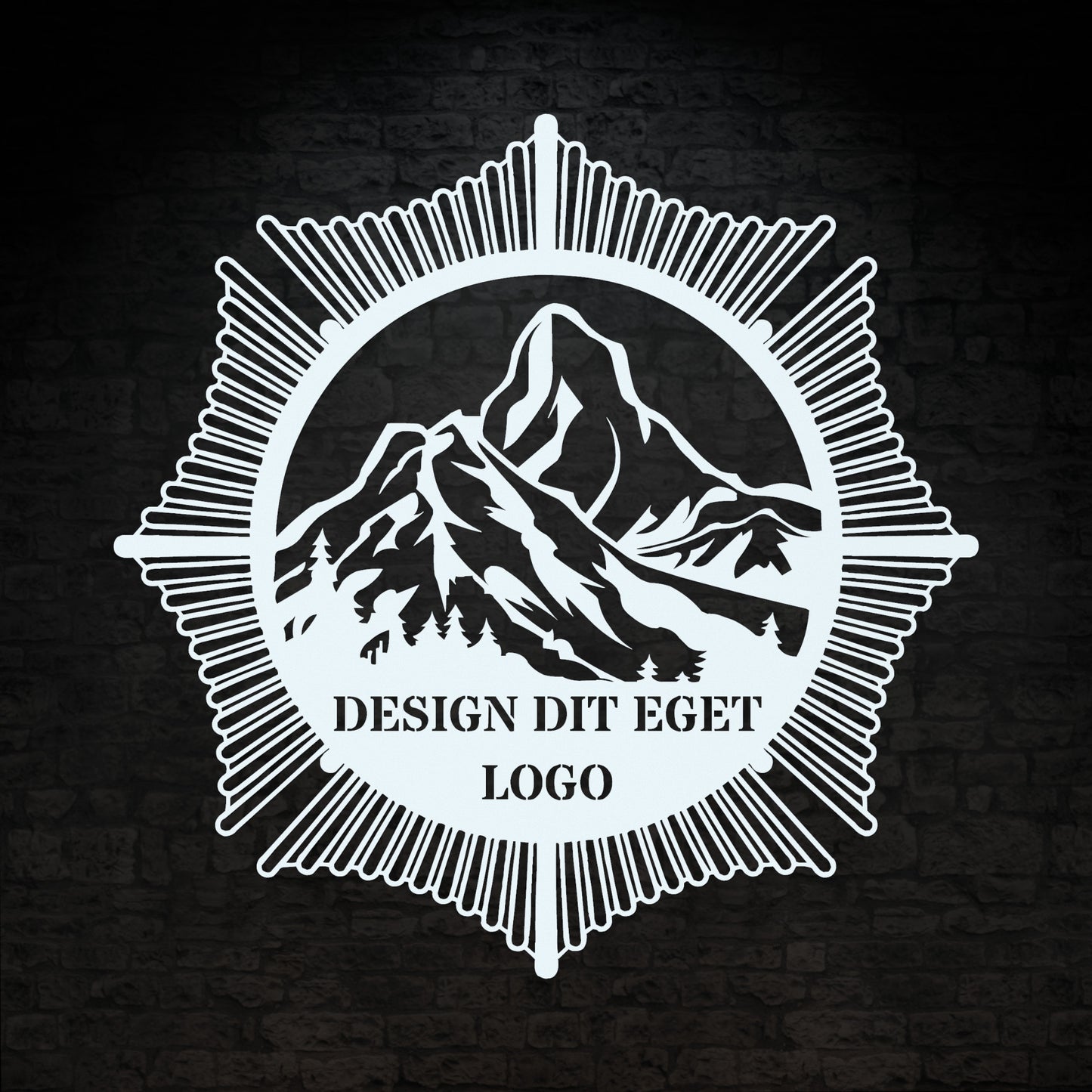Design dit eget metalskilt i hvid med personlig tekst eller navn