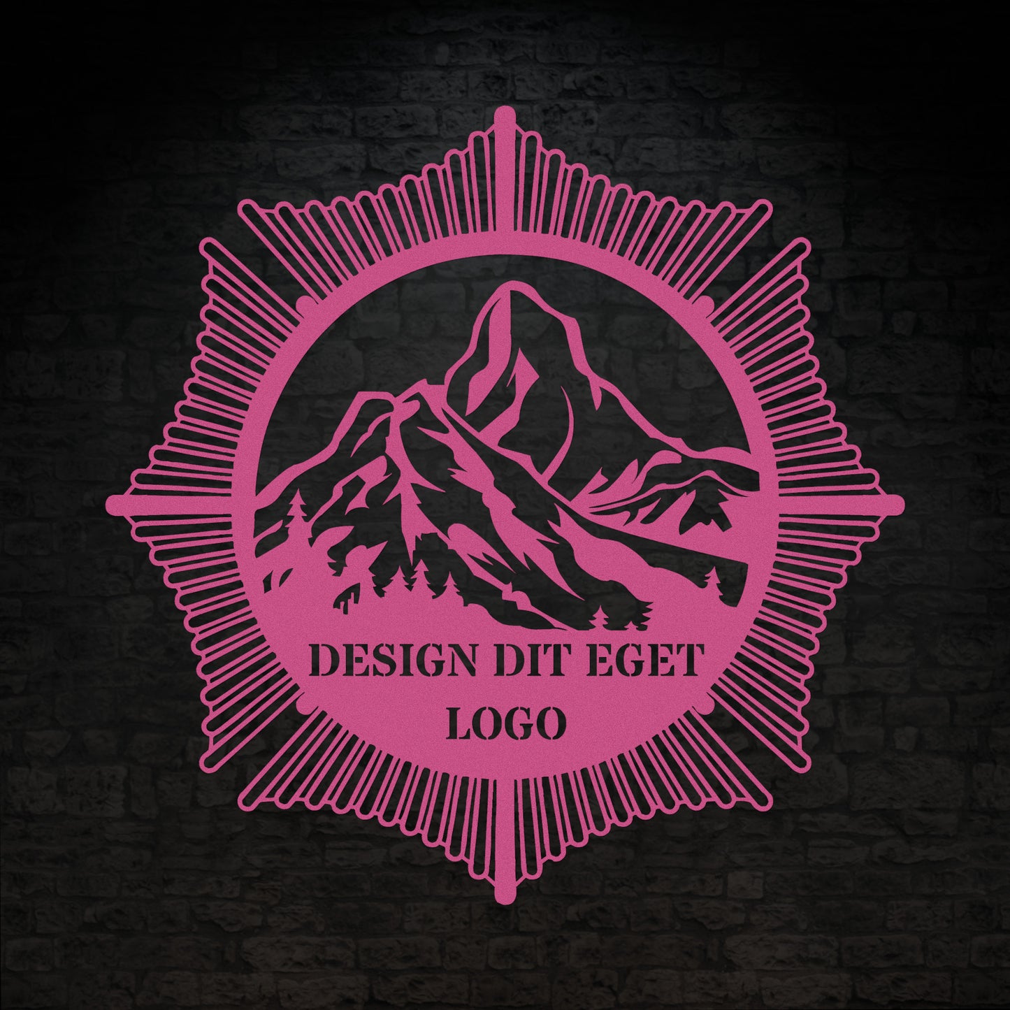 Design dit eget metalskilt i pink med personlig tekst eller navn