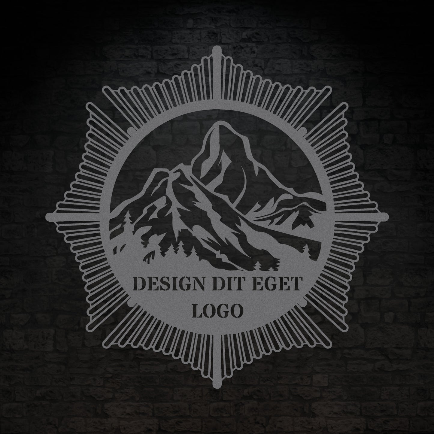 Design dit eget metalskilt i sølvfarve med personlig tekst eller navn