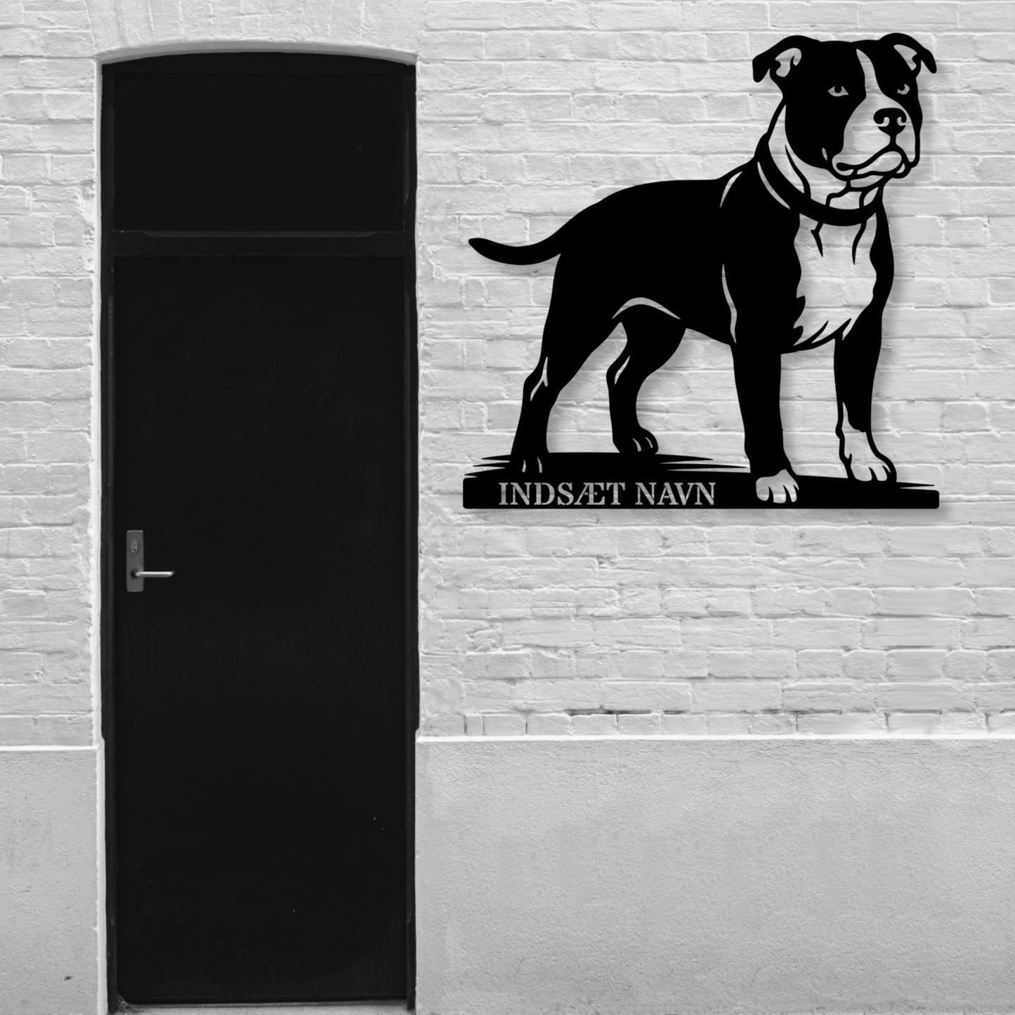 Staffordshire Bull Terrier hunde metalskilt med personlig tekst.....