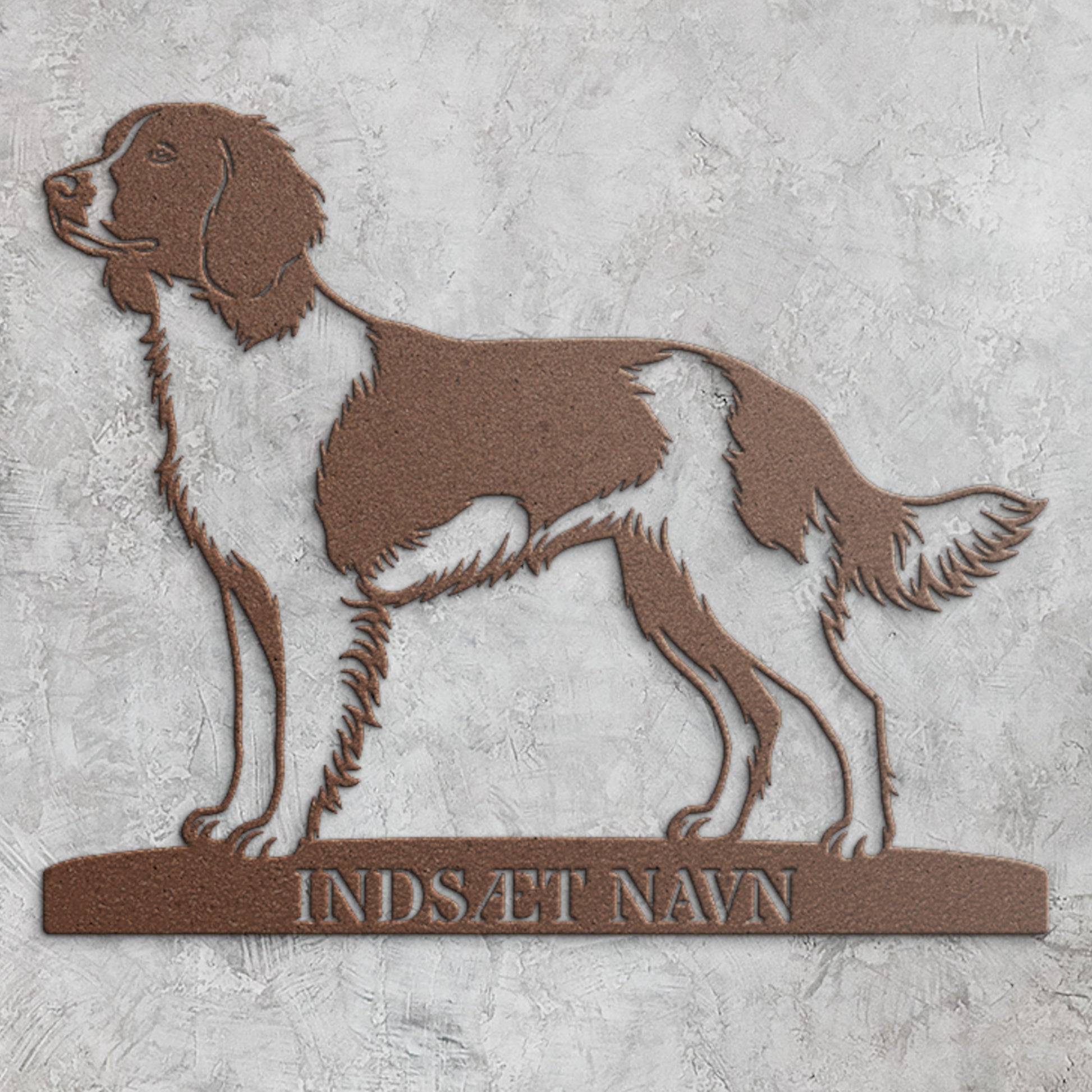 Kleine münsterländer hunde metalskilt med personlig tekst