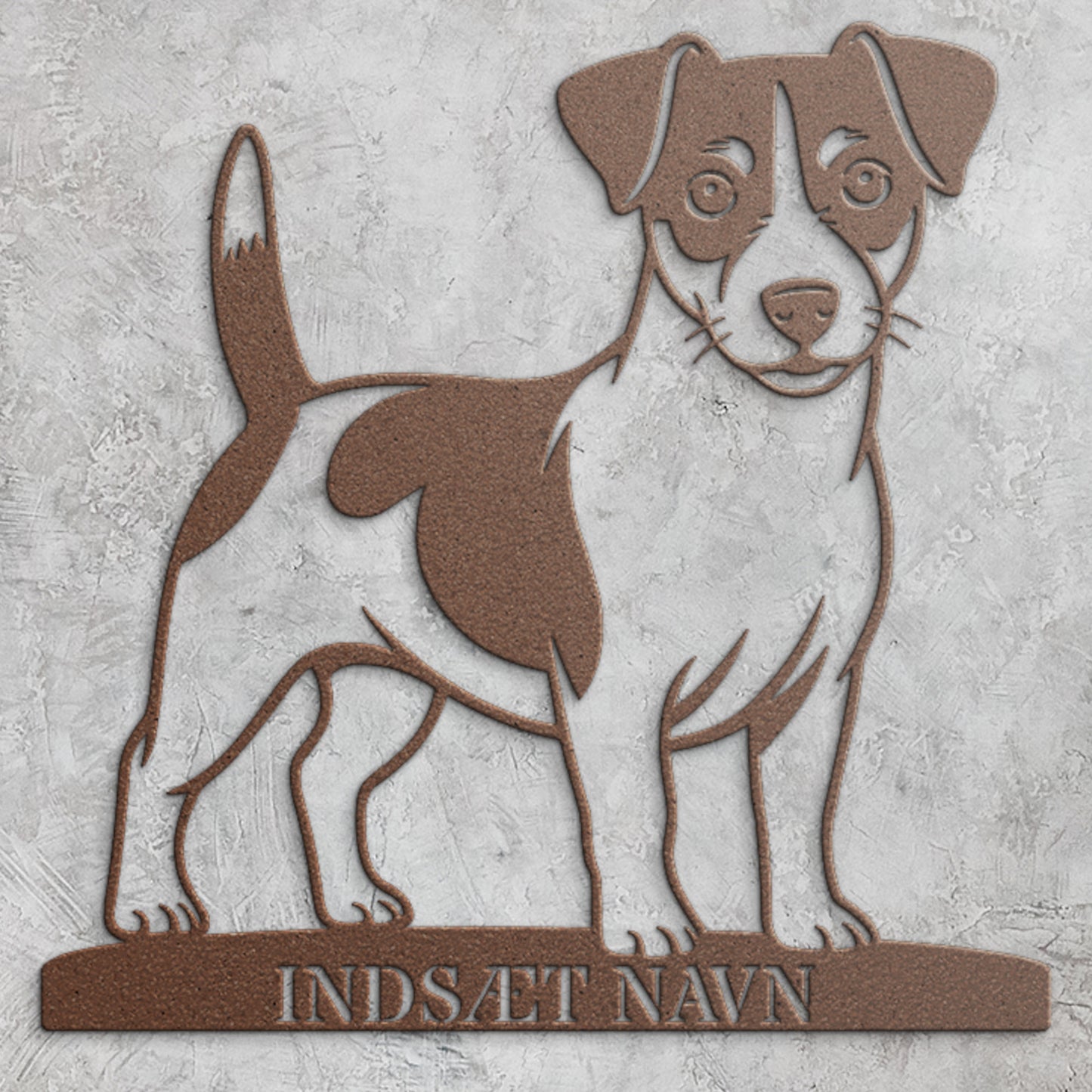 Jack Russell Terrier metalskilt med personlig hundenavn