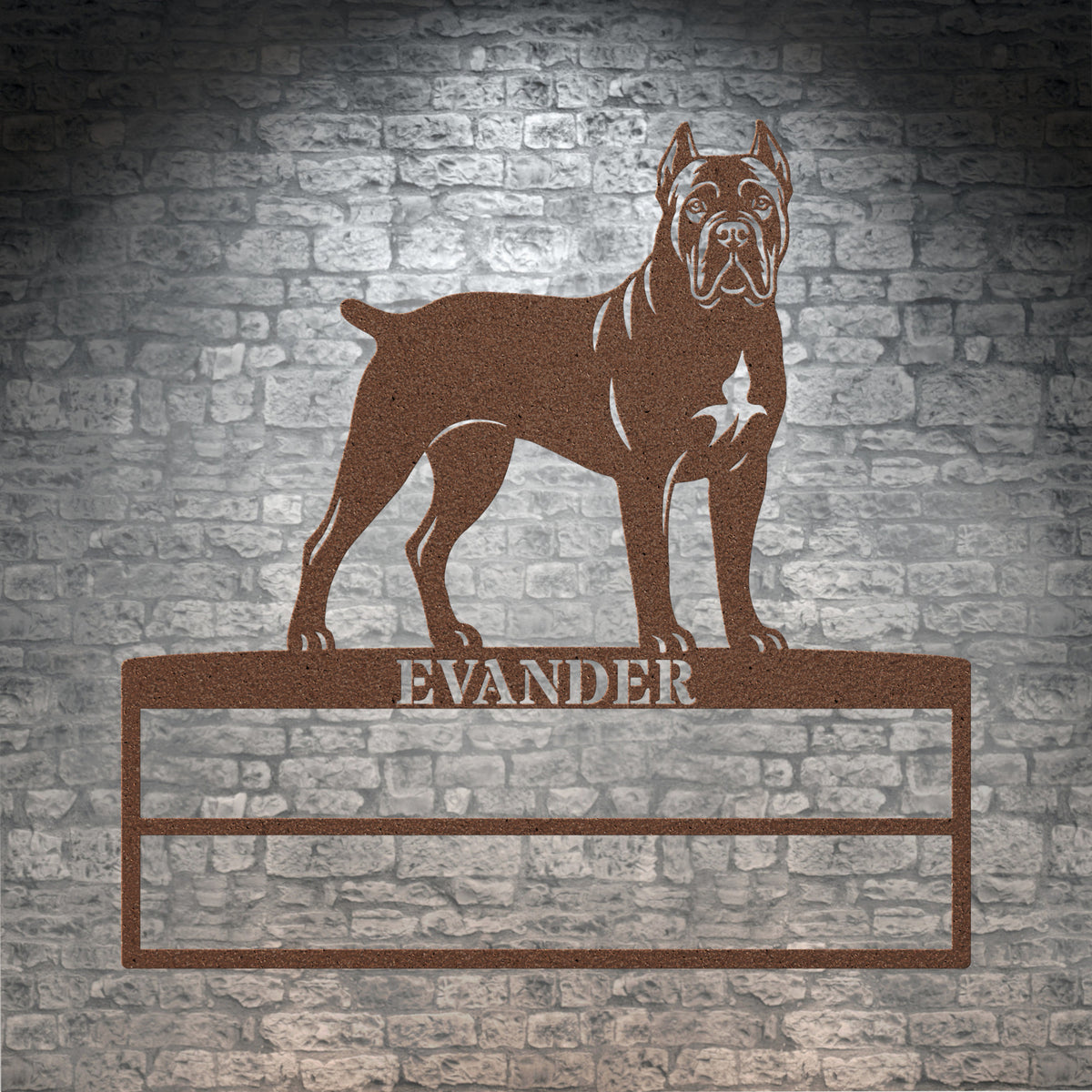 Personlig Cane Corso metal navneskilt til rosetter