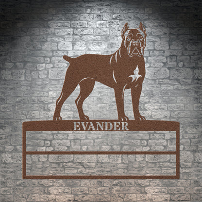 Personlig Cane Corso metal navneskilt til rosetter