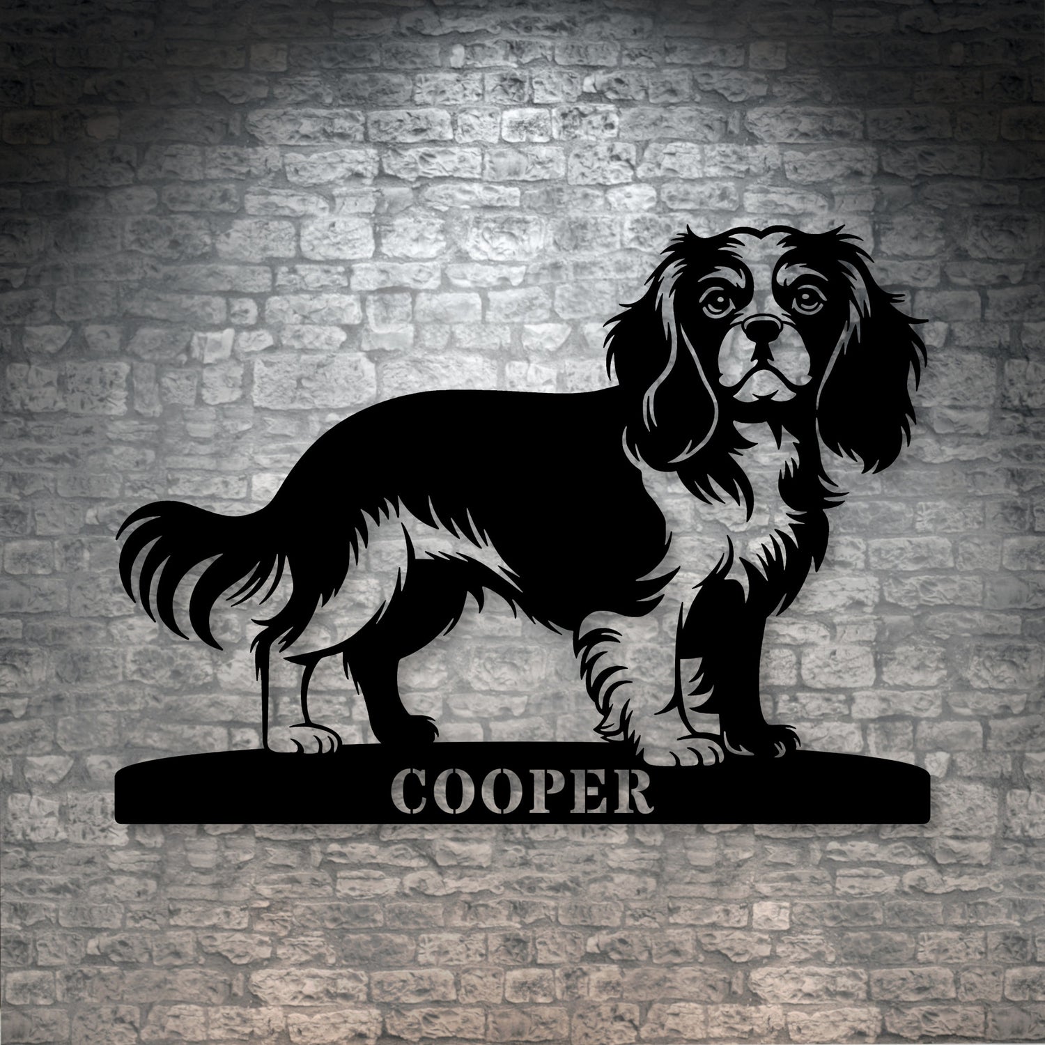 Personlig Cavalier King Charles metalskilt navneskilt