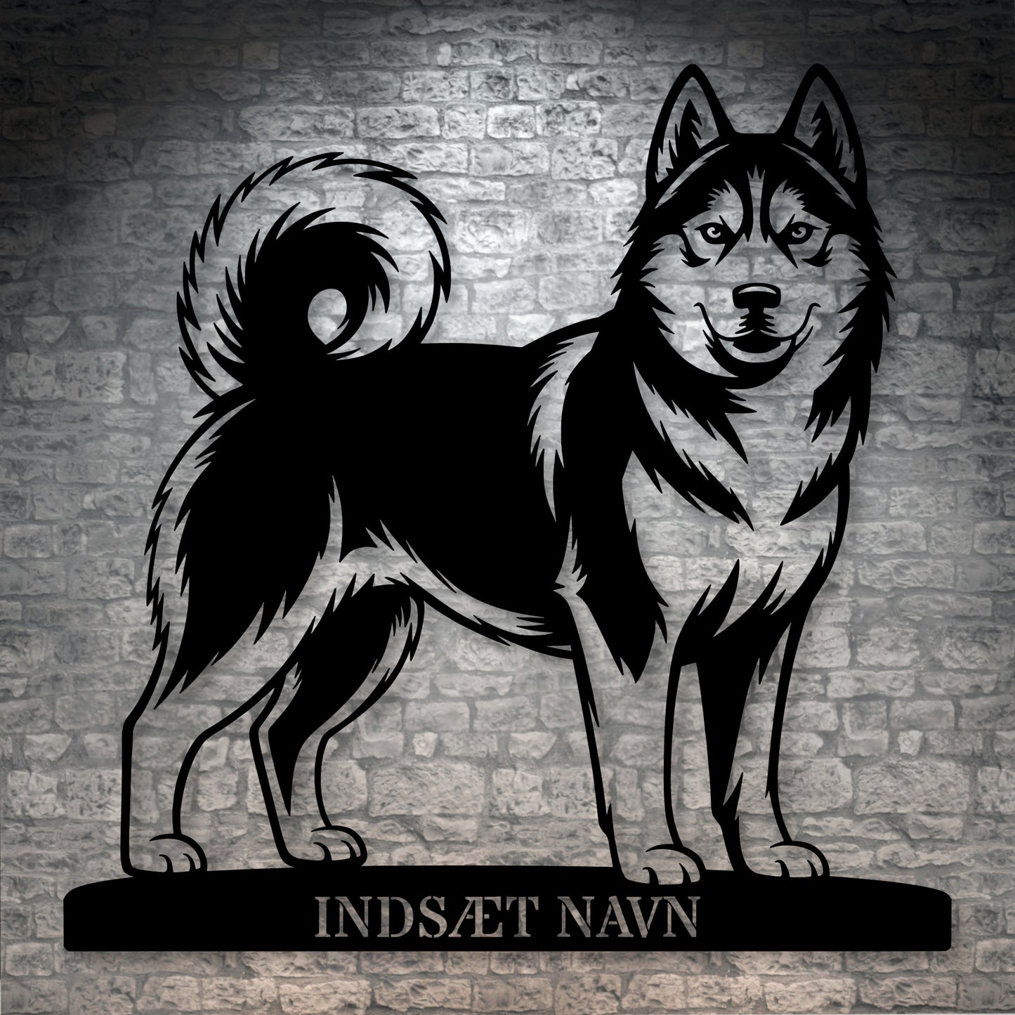 Personlig Siberian Husky metalskilt med hundenavn