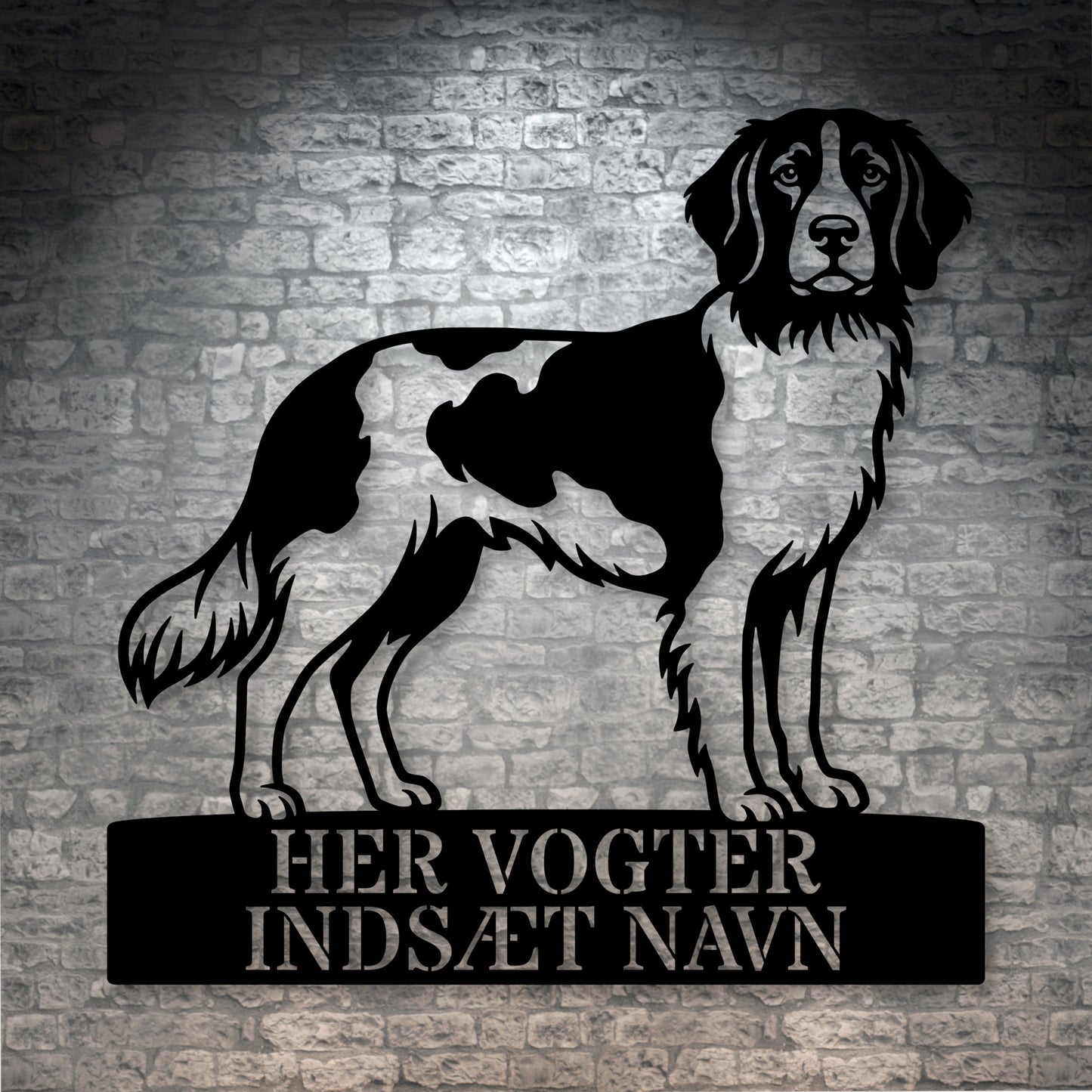 Personlig Kleine münsterländer her vogter jeg metal navneskilt