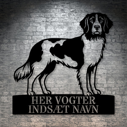 Personlig Kleine münsterländer her vogter jeg metal navneskilt