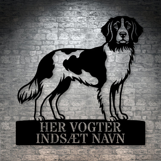 Personlig Kleine münsterländer her vogter jeg metal navneskilt