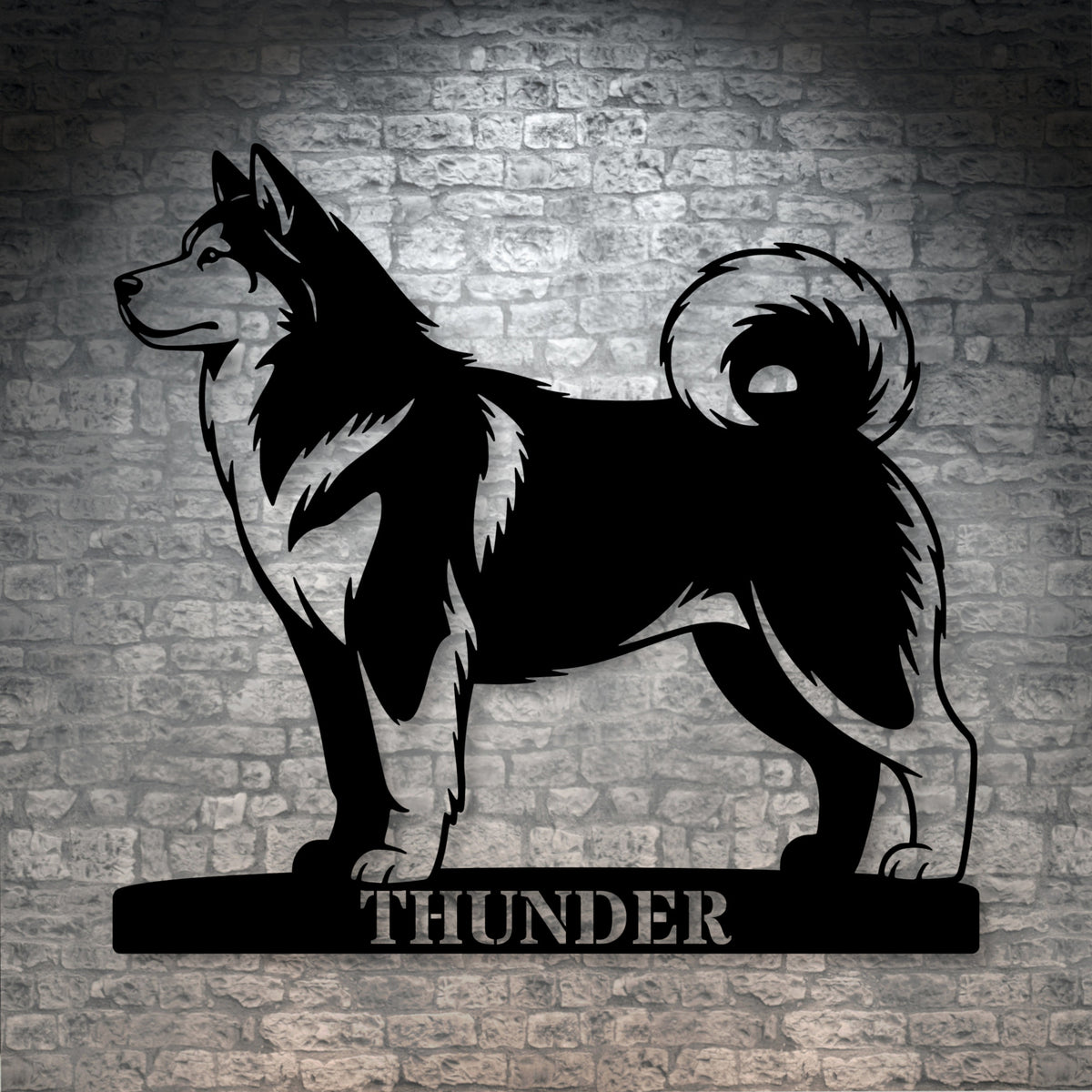 Personlig Alaskan Malamute metalskilt med navn