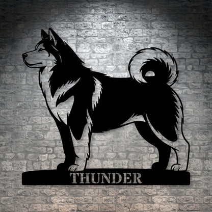 Personlig Alaskan Malamute metalskilt med navn