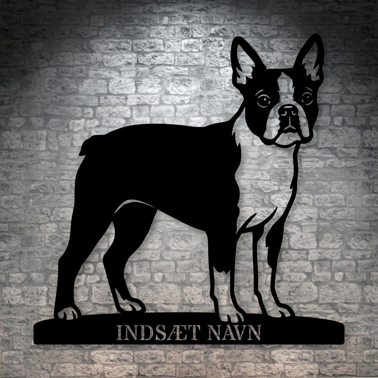Boston Terrier hunde metalskilt med personlig tekst