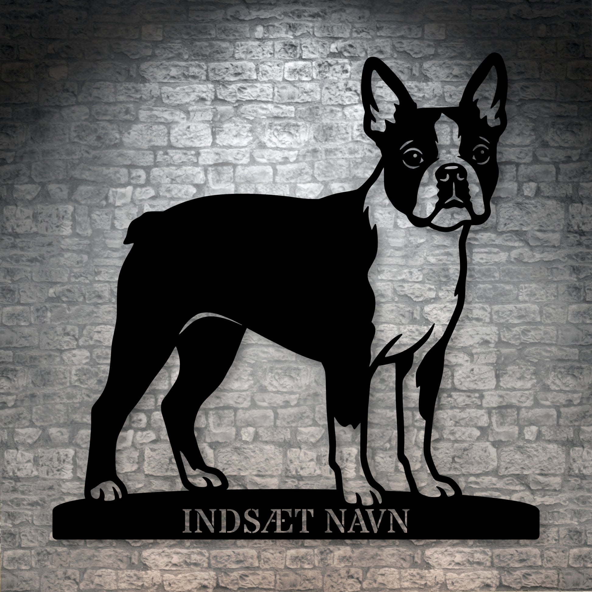 Boston Terrier hunde metalskilt med personlig tekst