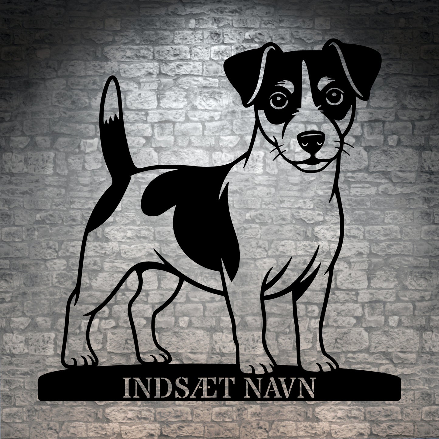 Jack Russell Terrier metalskilt med personlig hundenavn