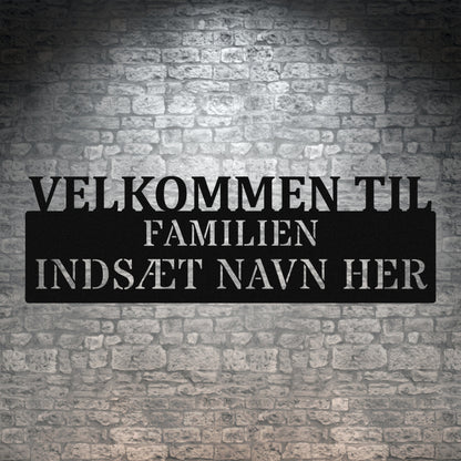 Personlig adresseskilt med familienavn. Unik husejer gaveidé