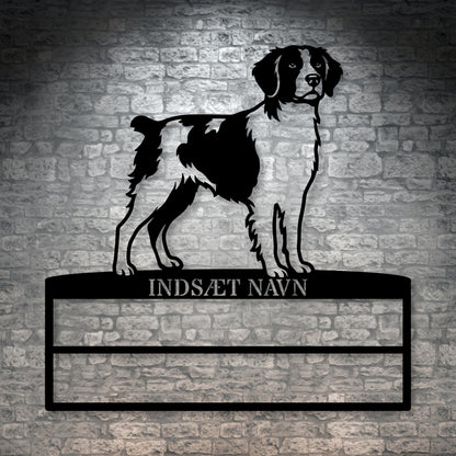 Personlig Breton metal navneskilt til rosetter. Unik hundechampion display