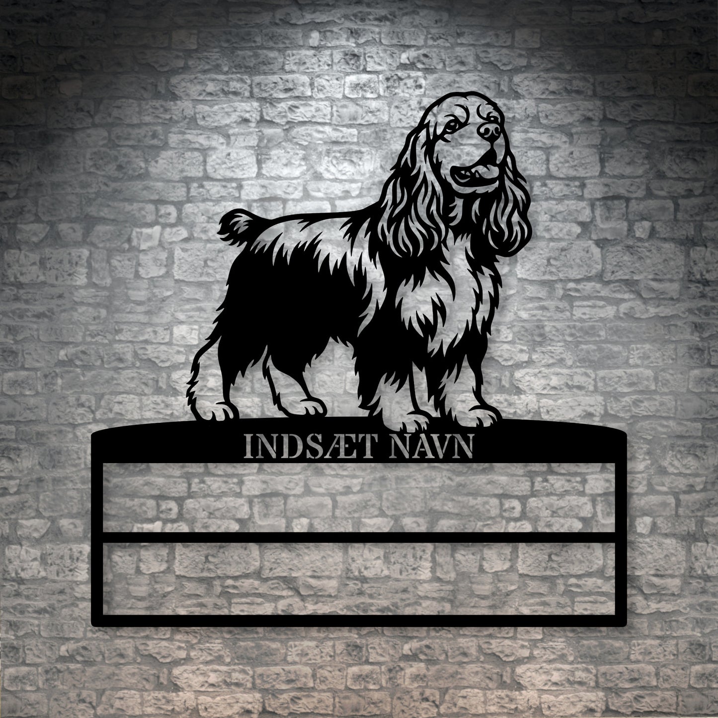 Personlig Amerikansk cocker spaniel metal navneskilt til rosetter