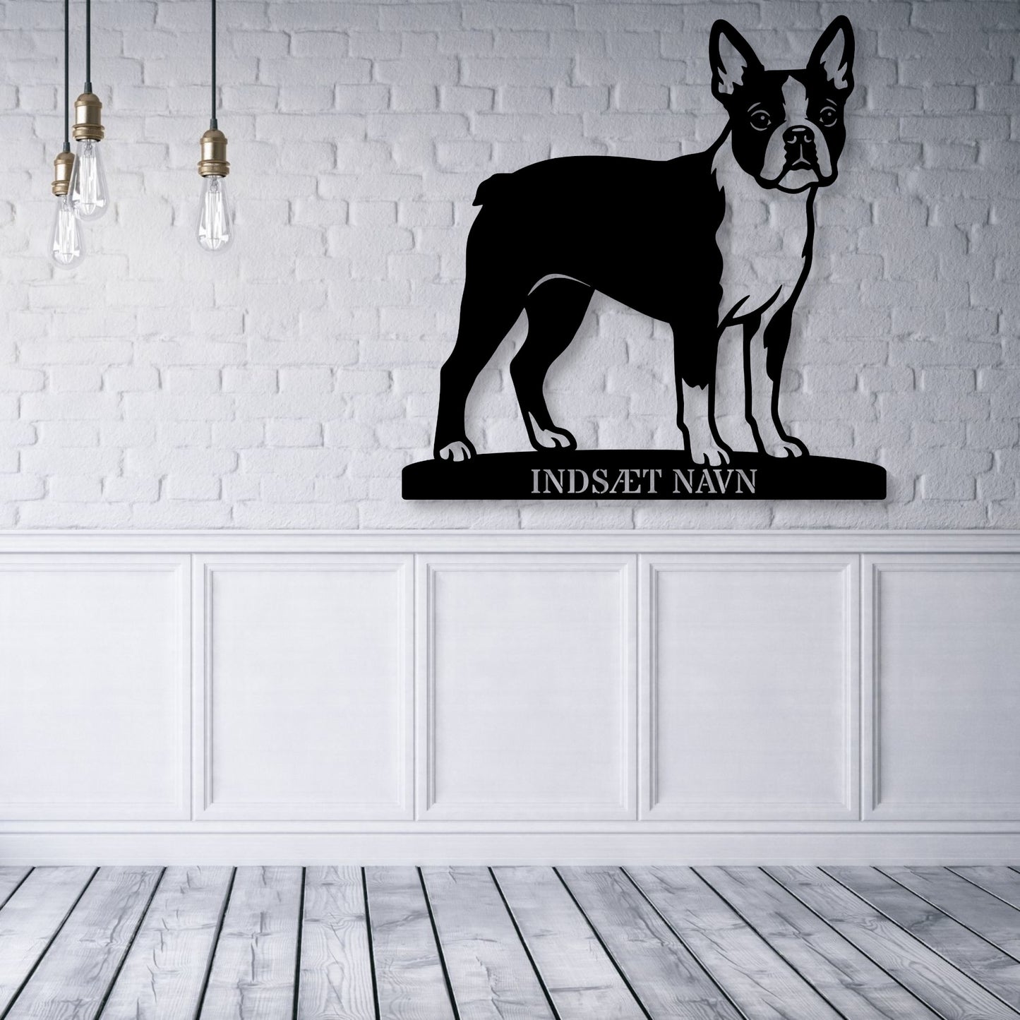 Boston Terrier hunde metalskilt med personlig tekst