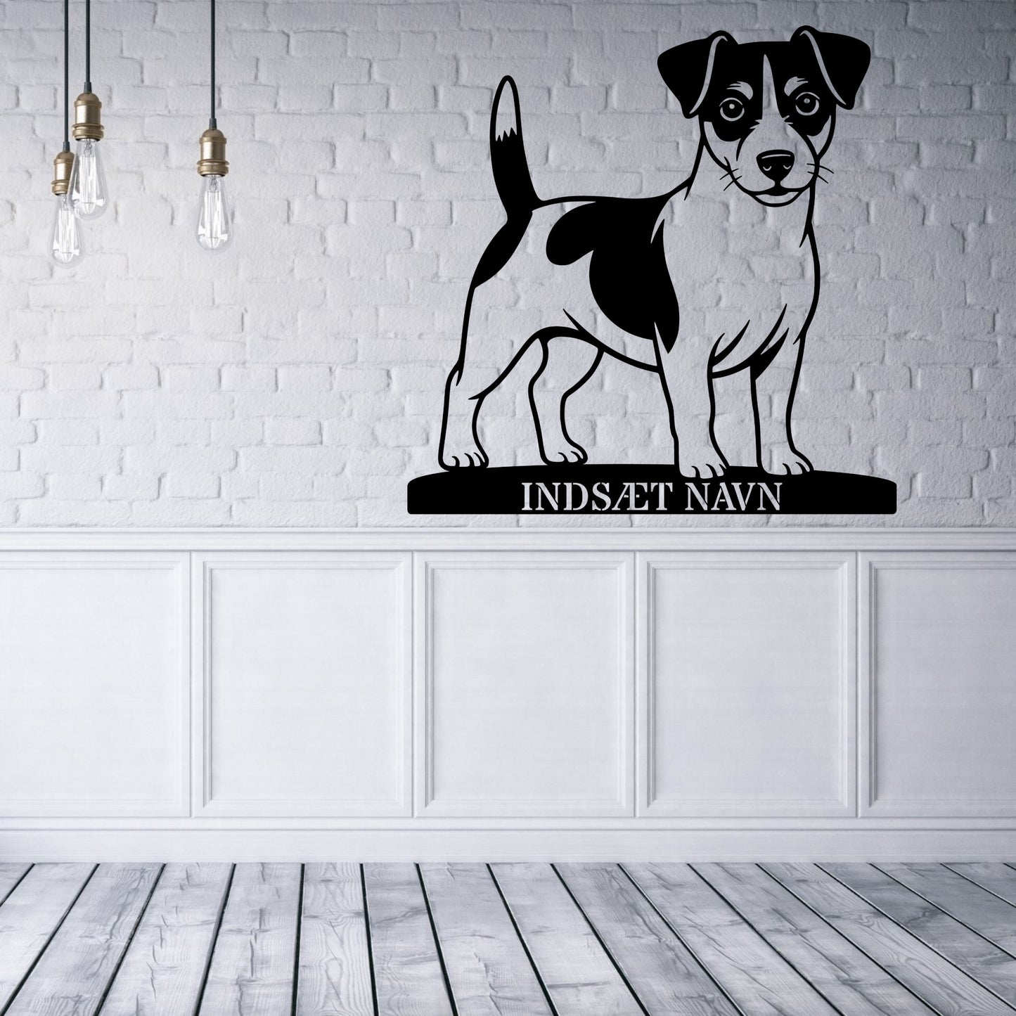 Jack Russell Terrier metalskilt med personlig hundenavn