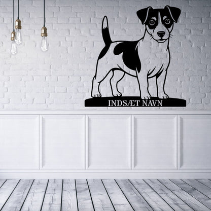 Jack Russell Terrier metalskilt med personlig hundenavn