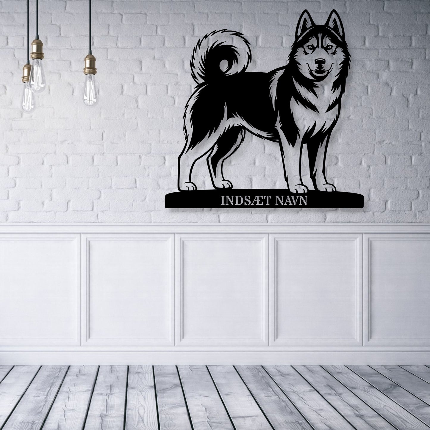 Personlig Siberian Husky metalskilt med hundenavn