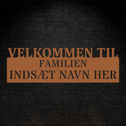 Personlig adresseskilt med familienavn. Unik husejer gaveidé