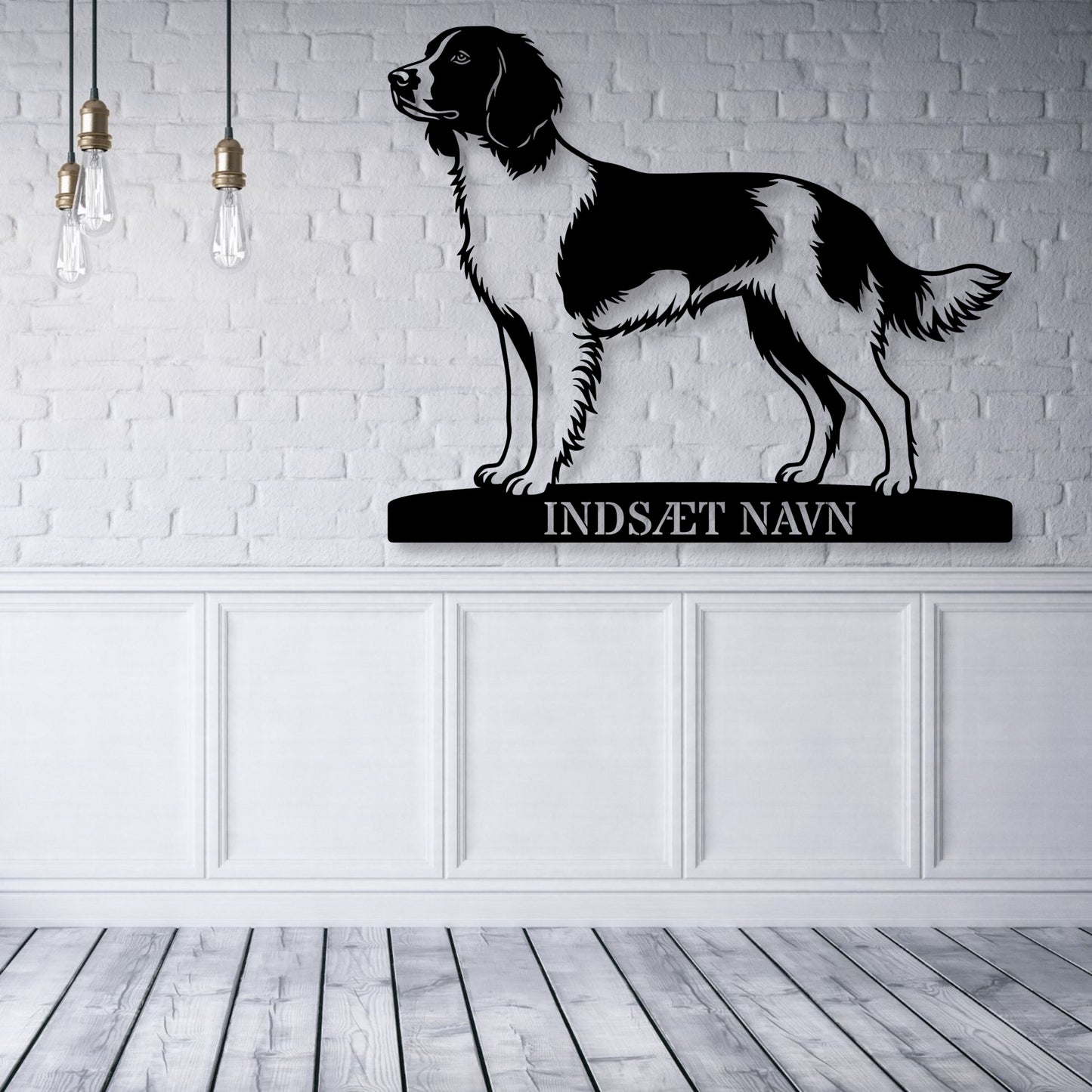 Kleine münsterländer hunde metalskilt med personlig tekst