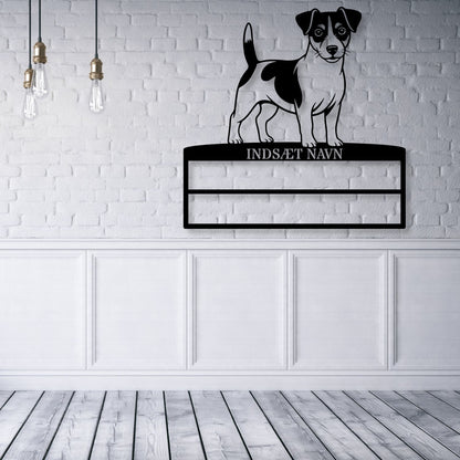 Personlig Jack Russell Terrier metal navneskilt til rosetter. Unik hundechampion display