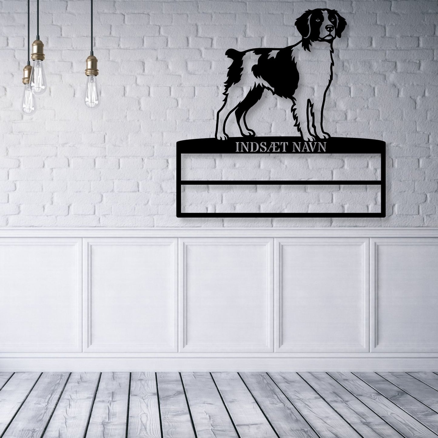 Personlig Breton metal navneskilt til rosetter. Unik hundechampion display