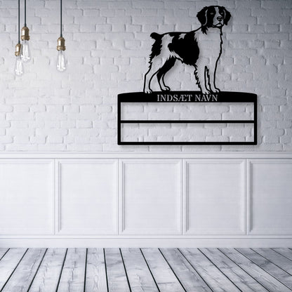 Personlig Breton metal navneskilt til rosetter. Unik hundechampion display
