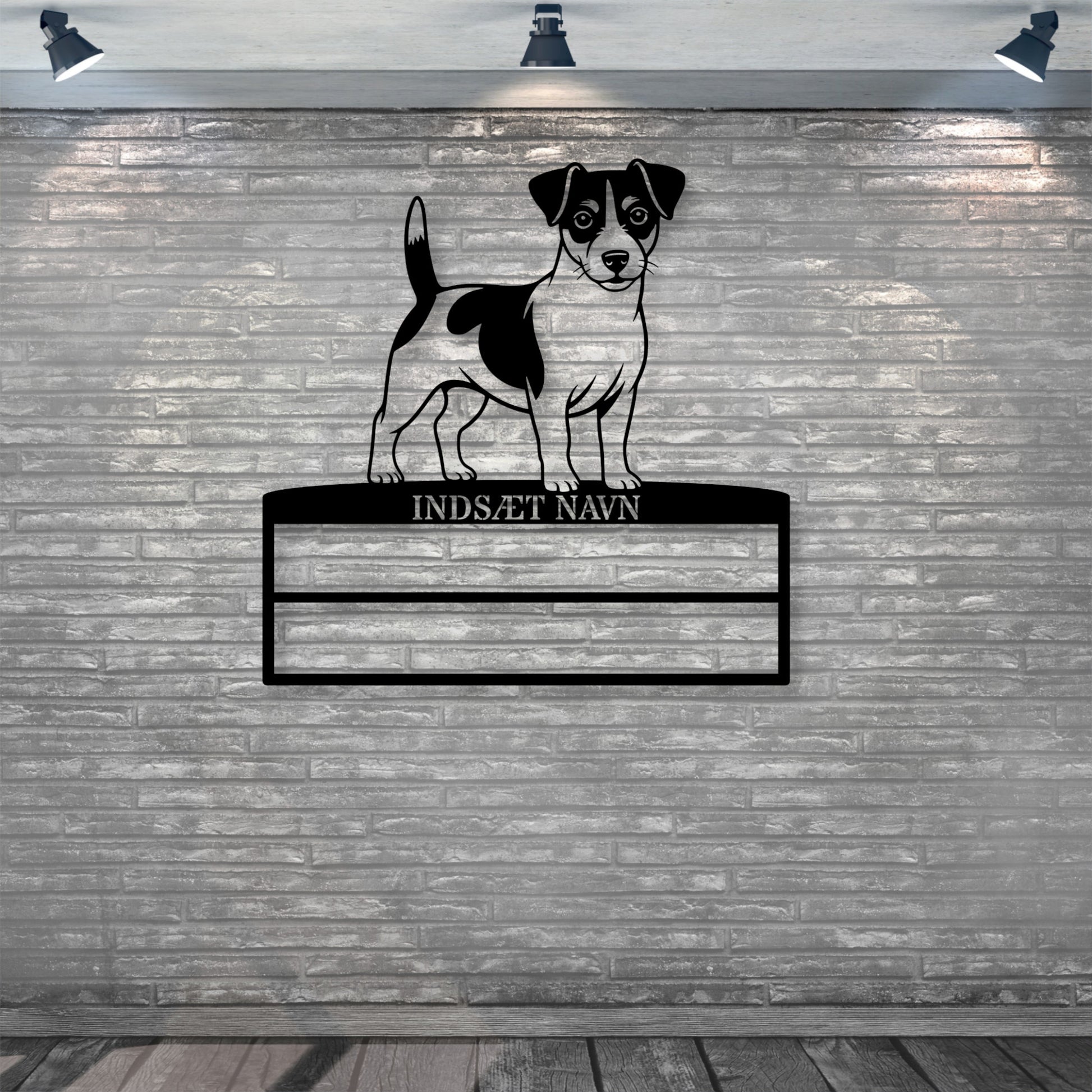 Personlig Jack Russell Terrier metal navneskilt til rosetter. Unik hundechampion display