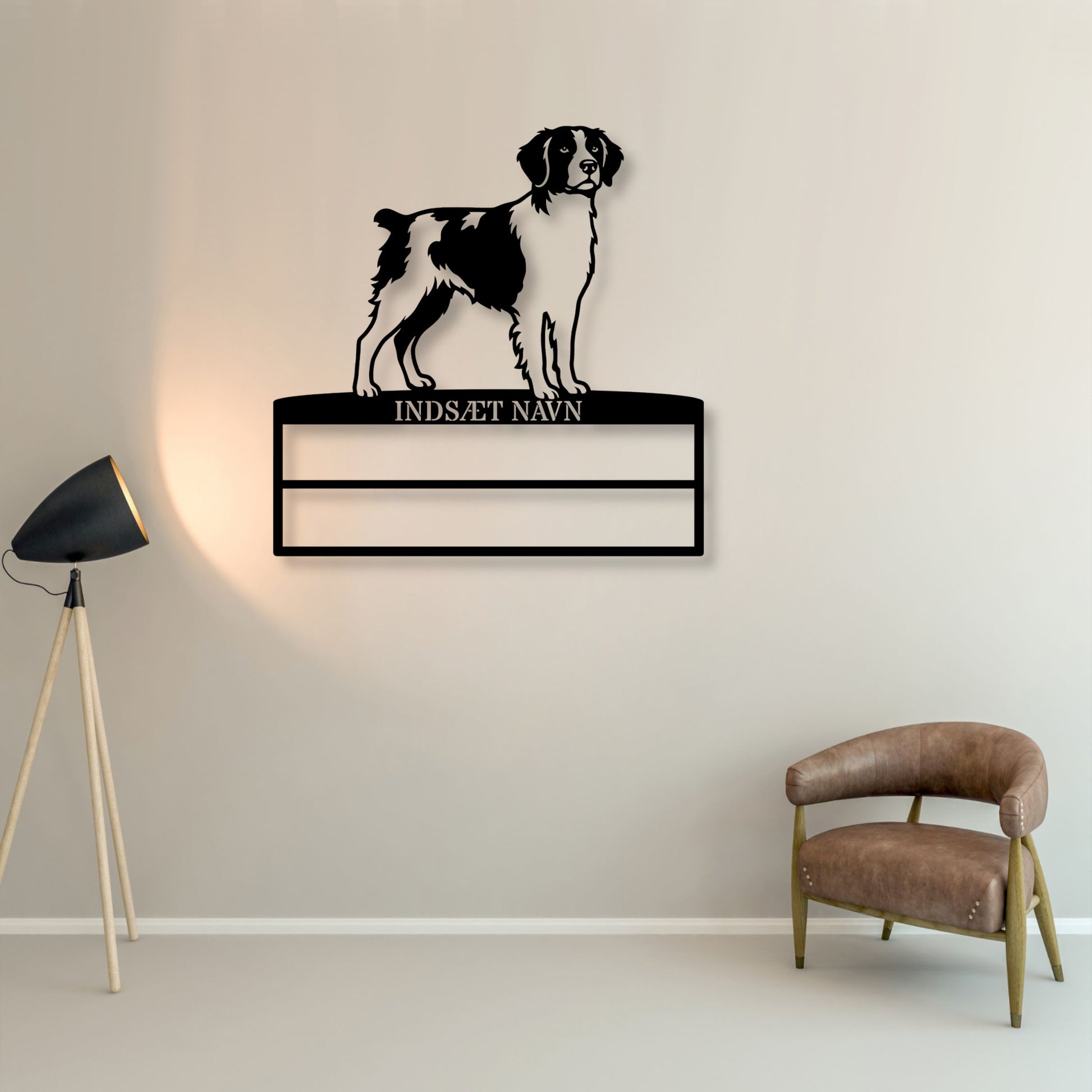 Personlig Breton metal navneskilt til rosetter. Unik hundechampion display