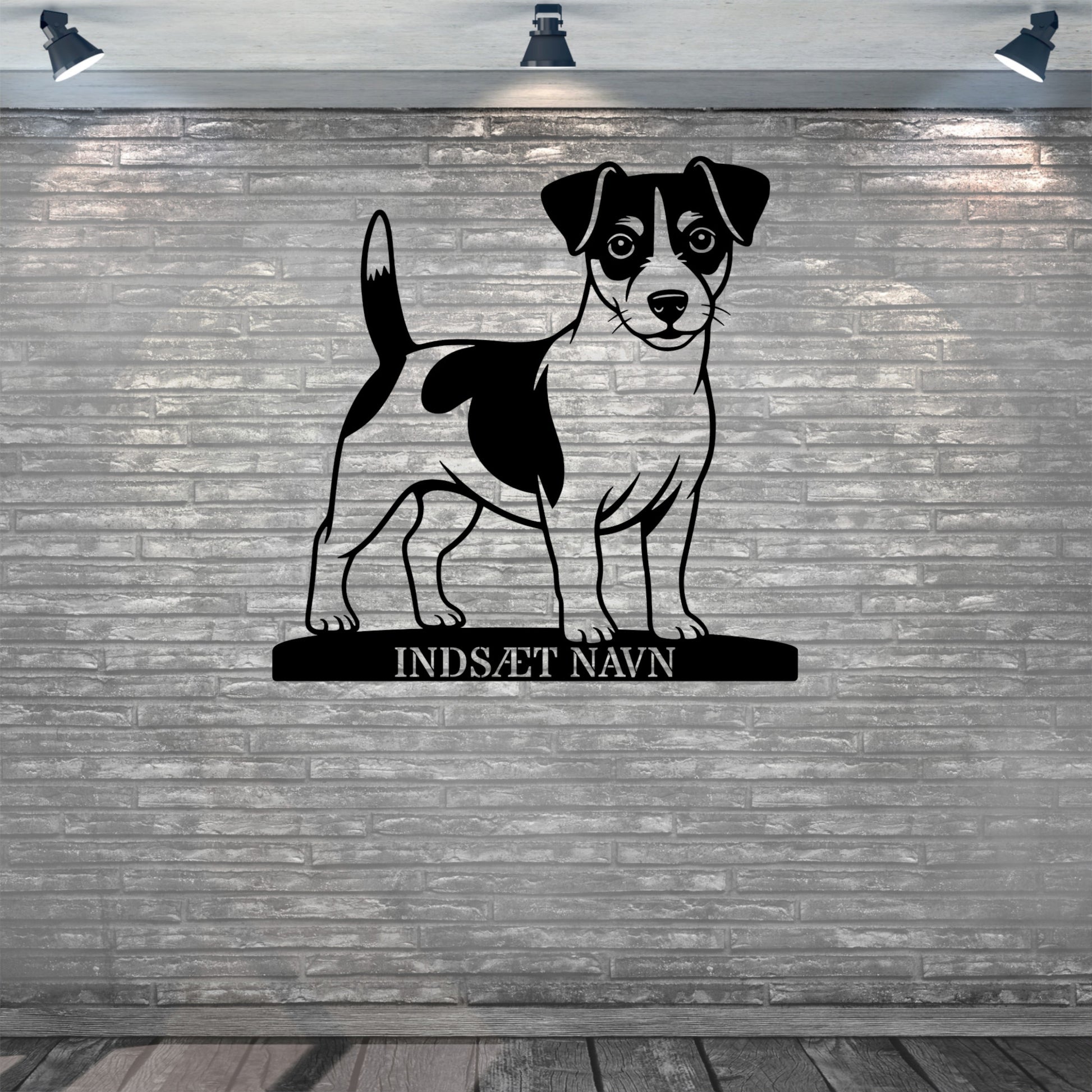 Jack Russell Terrier metalskilt med personlig hundenavn