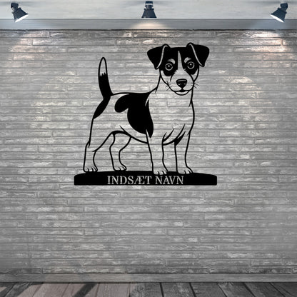 Jack Russell Terrier metalskilt med personlig hundenavn
