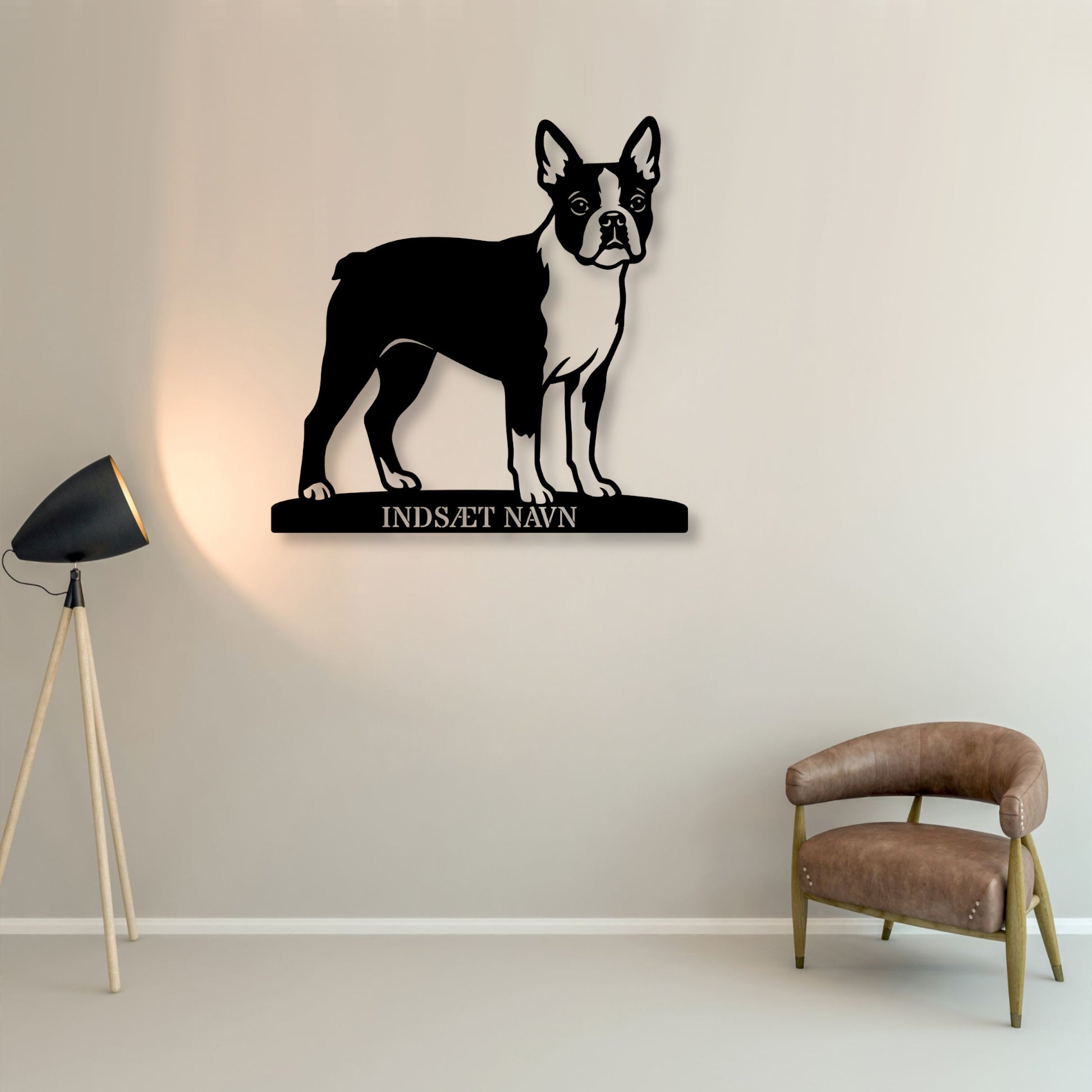 Boston Terrier hunde metalskilt med personlig tekst