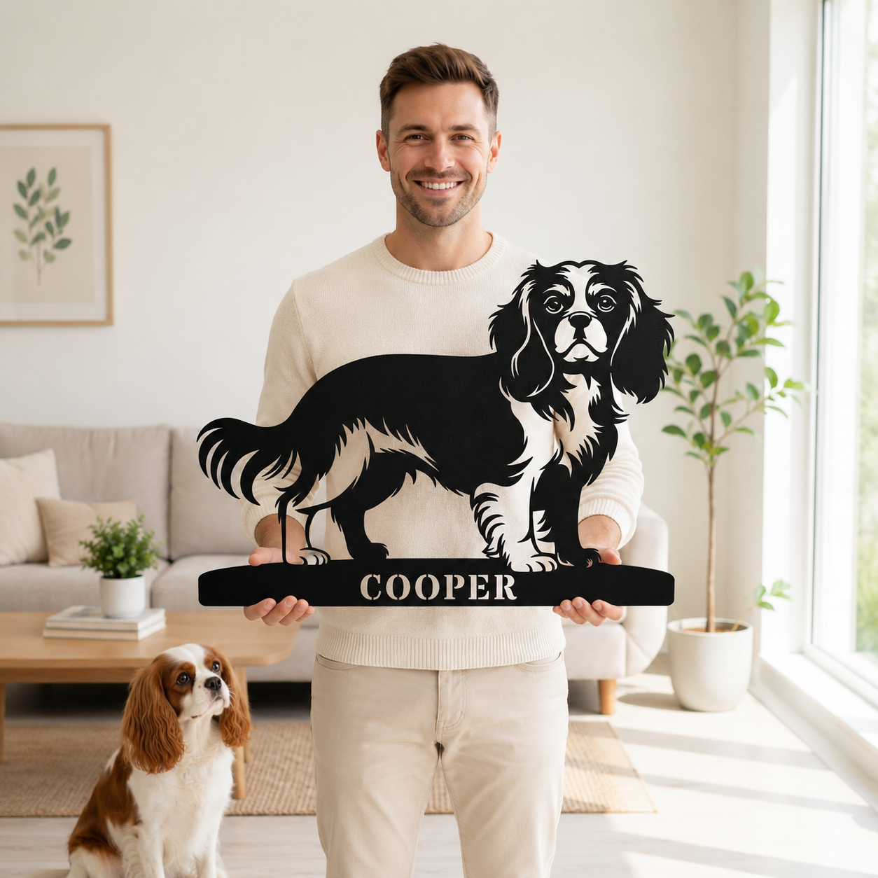Personlig Cavalier King Charles metalskilt navneskilt