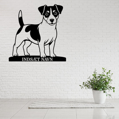 Jack Russell Terrier metalskilt med personlig hundenavn