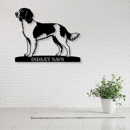 Kleine münsterländer hunde metalskilt med personlig tekst