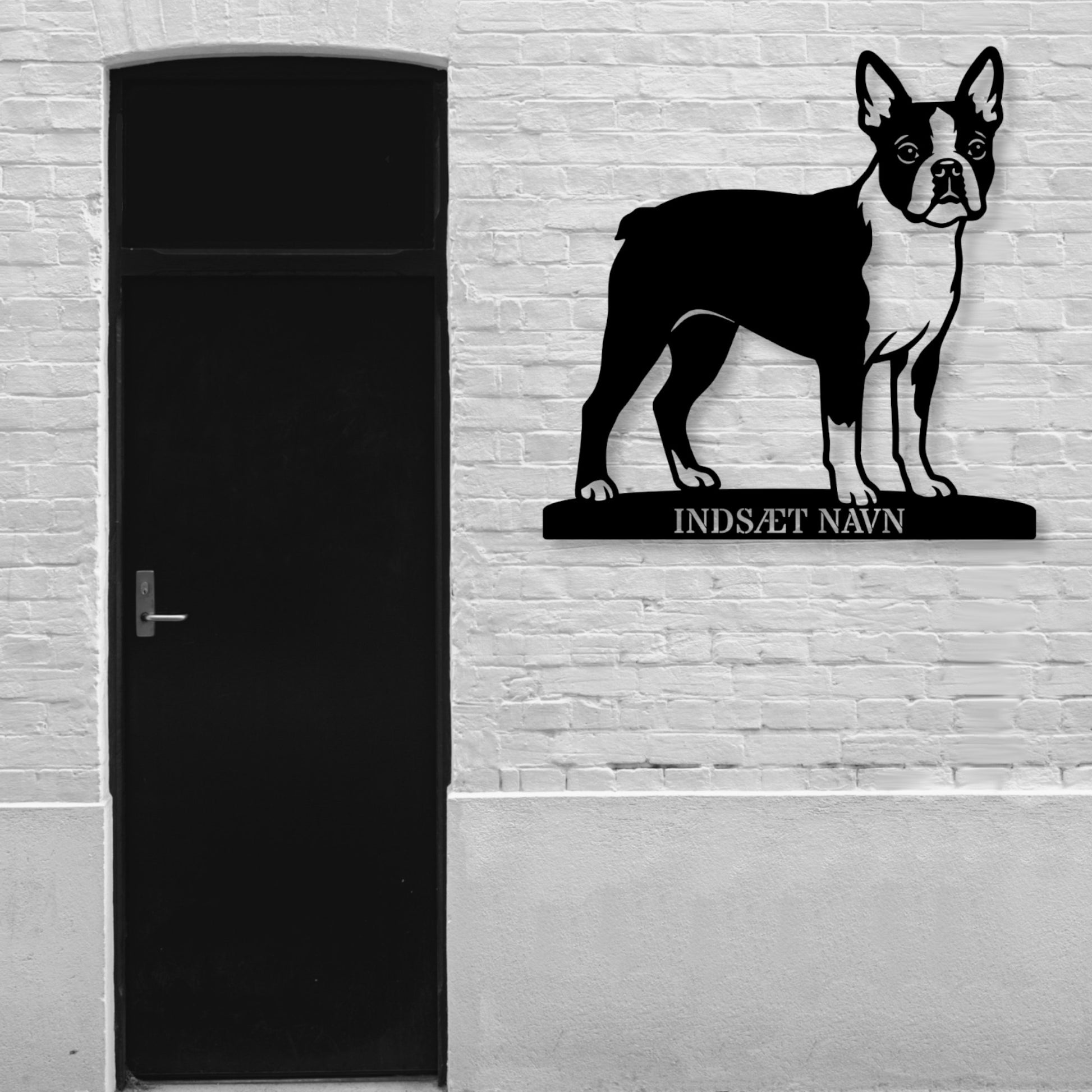 Boston Terrier hunde metalskilt med personlig tekst