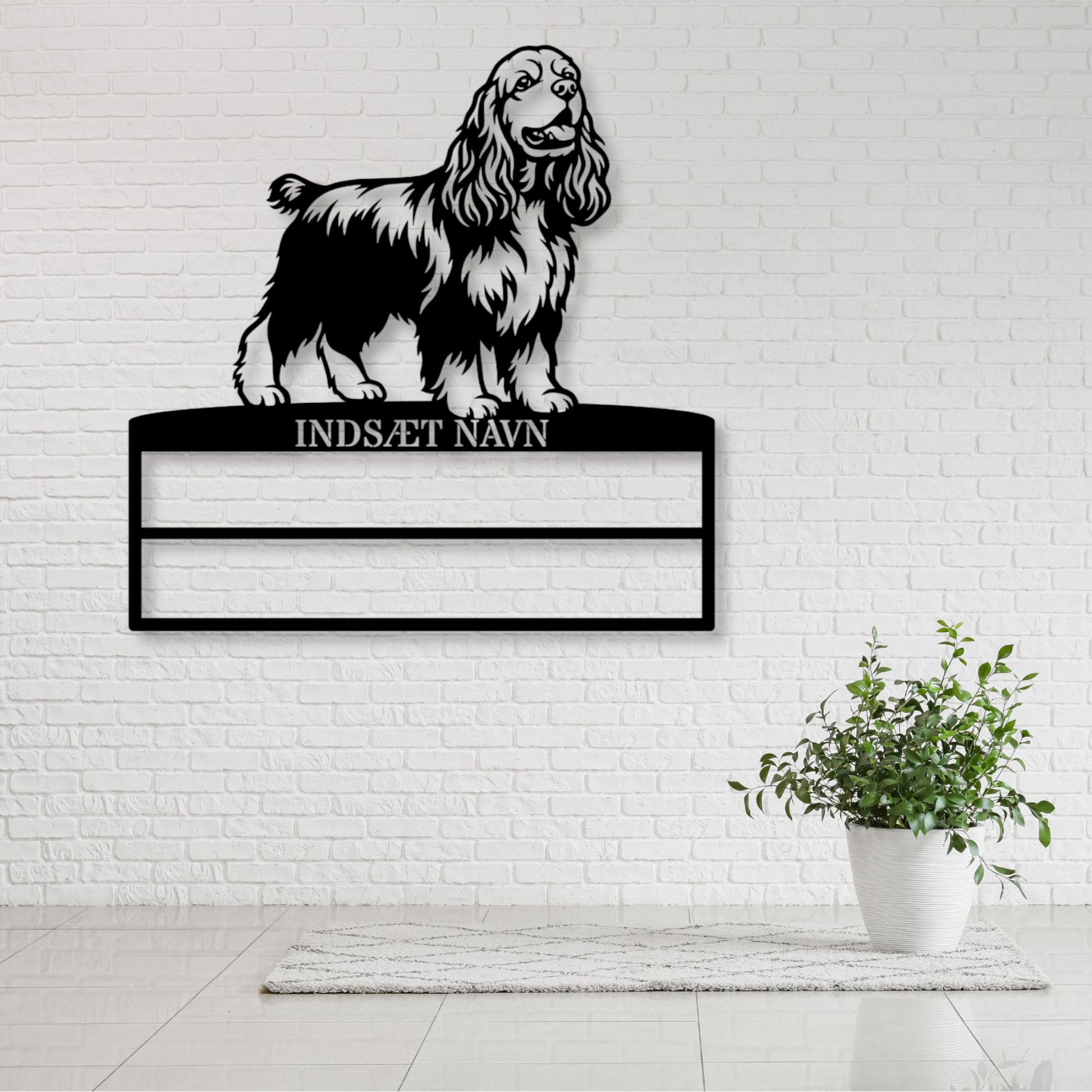Personlig Amerikansk cocker spaniel metal navneskilt til rosetter.