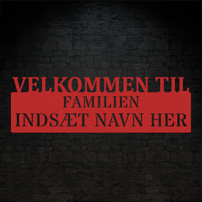 Personlig adresseskilt med familienavn. Unik husejer gaveidé
