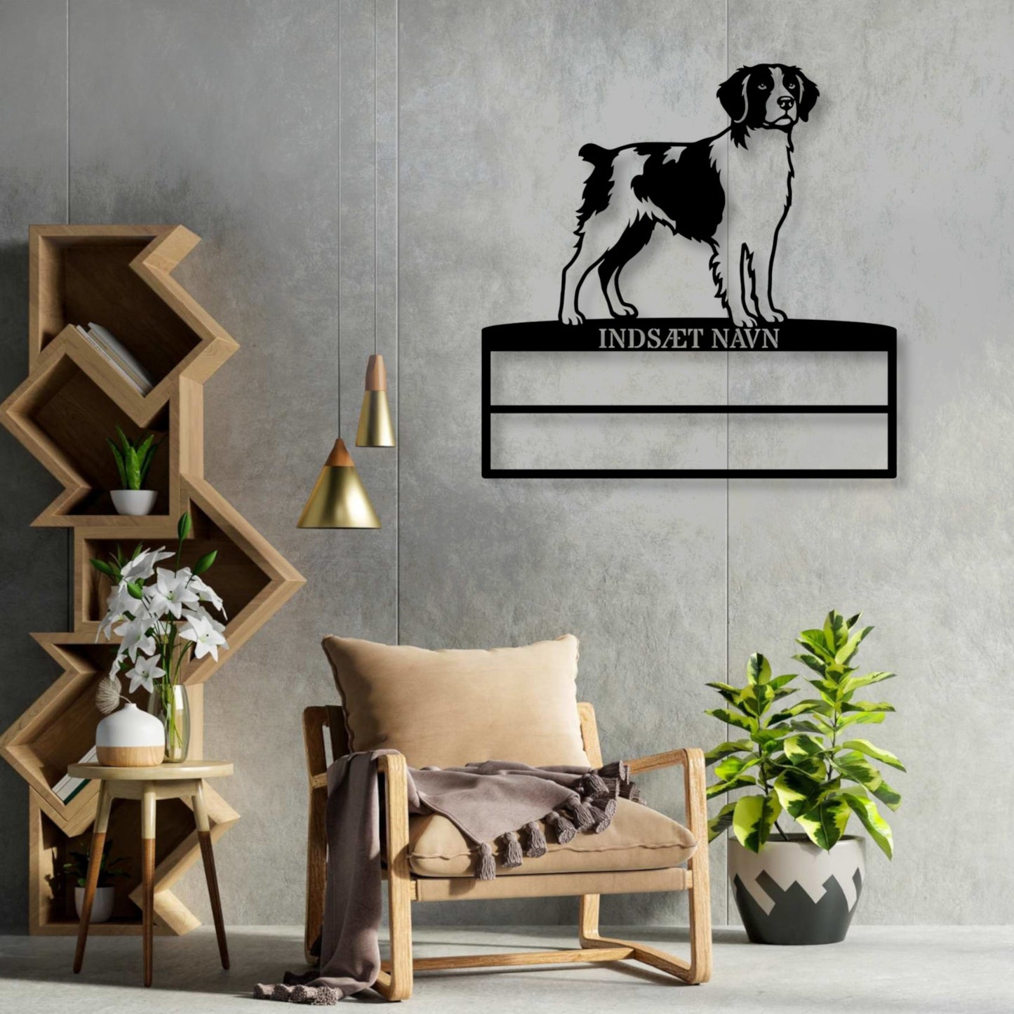 Personlig Breton metal navneskilt til rosetter. Unik hundechampion display