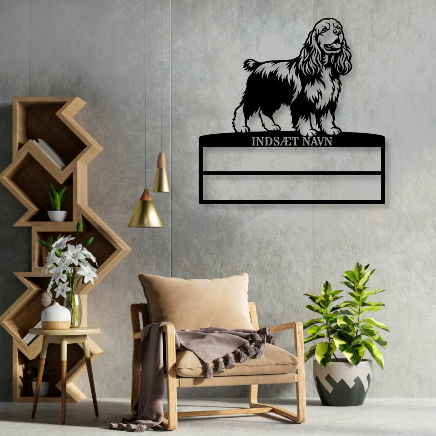 Personlig Amerikansk cocker spaniel metal navneskilt til rosetter.