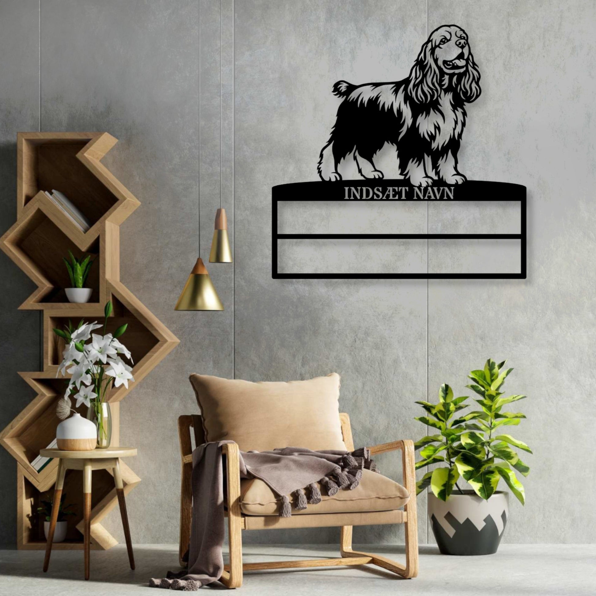 Personlig Amerikansk cocker spaniel metal navneskilt til rosetter.