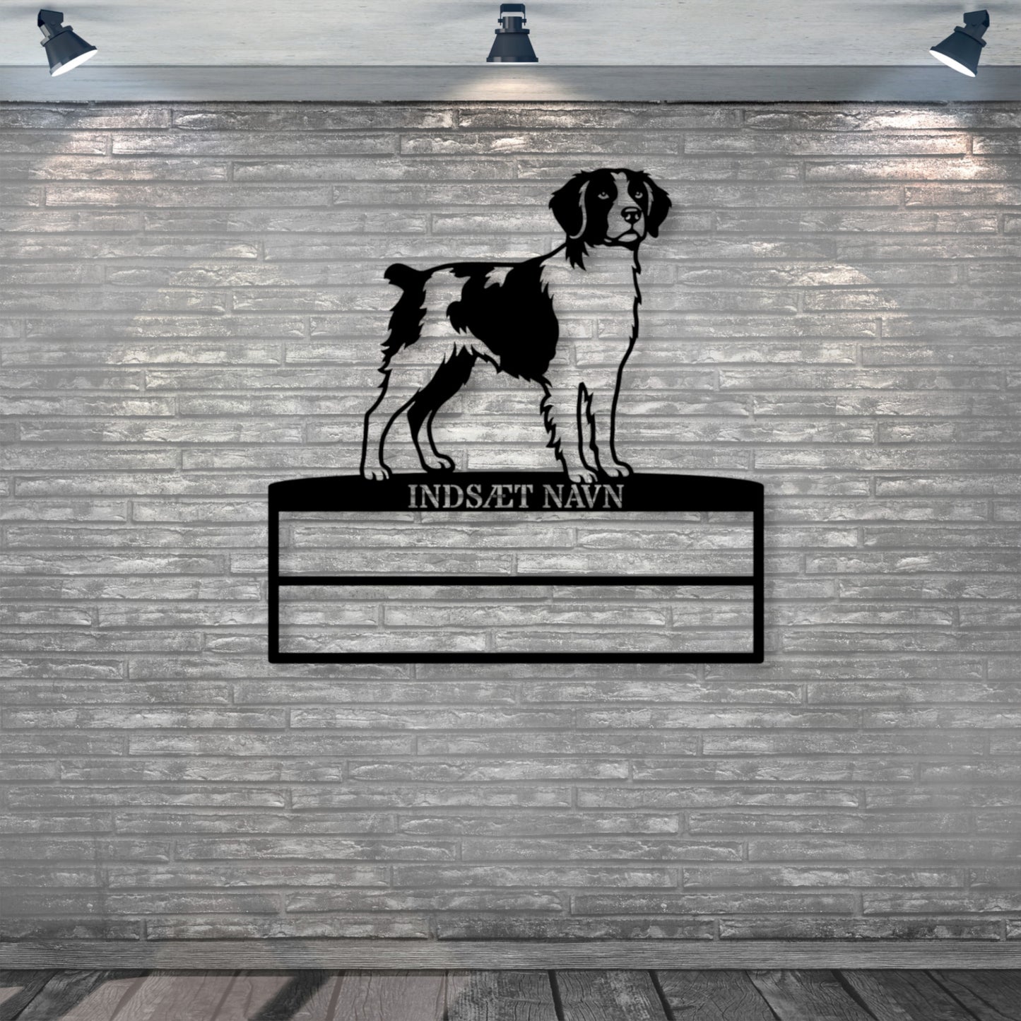 Personlig Breton metal navneskilt til rosetter. Unik hundechampion display