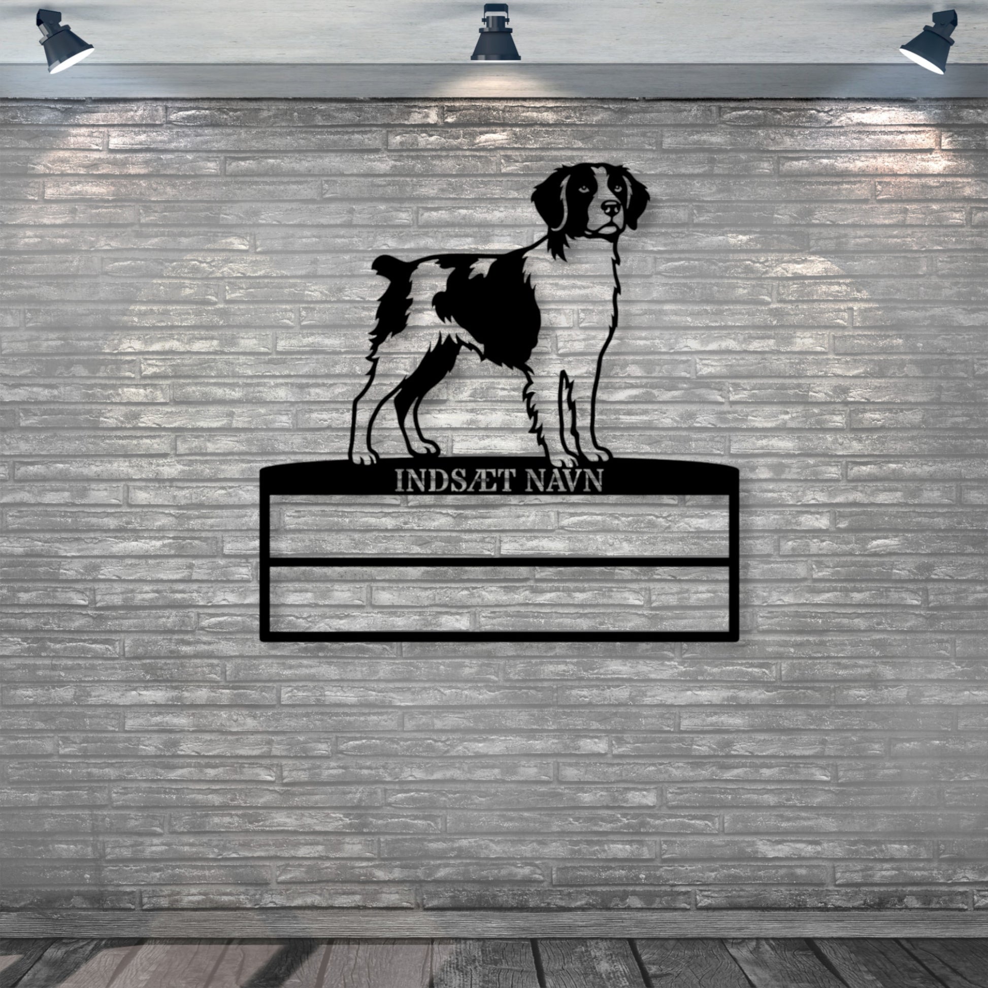 Personlig Breton metal navneskilt til rosetter. Unik hundechampion display