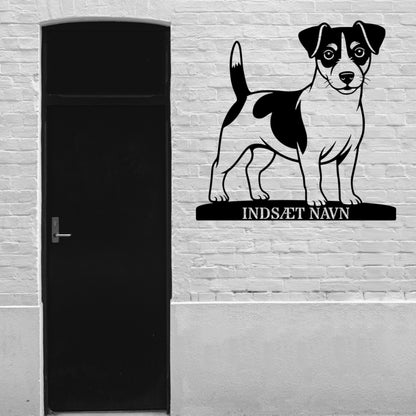 Jack Russell Terrier metalskilt med personlig hundenavn